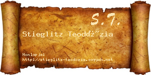 Stieglitz Teodózia névjegykártya
